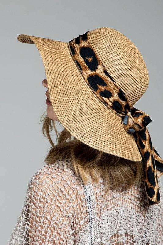 Tropical print Bow Sun Hat - La Belle Gina Boutique